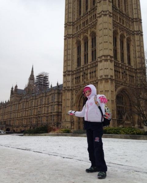 Outside The Palace of Westminster In the Freezing Snow this afternoon