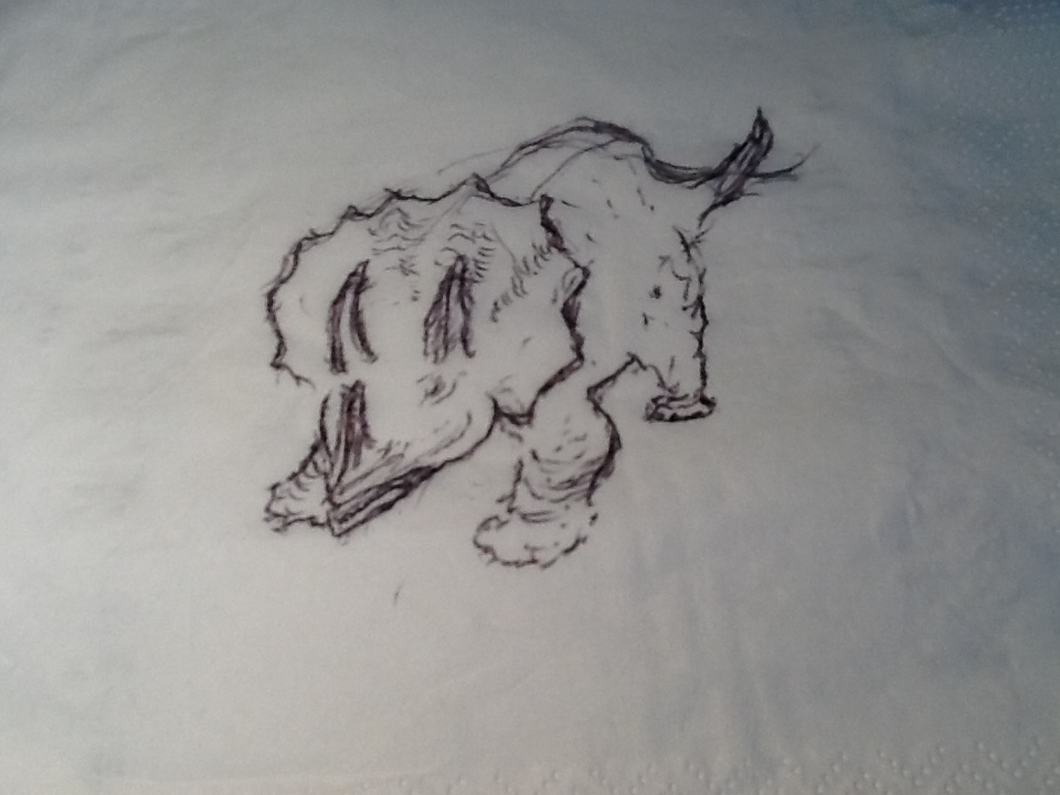 A Triceratops Pencil Drawing