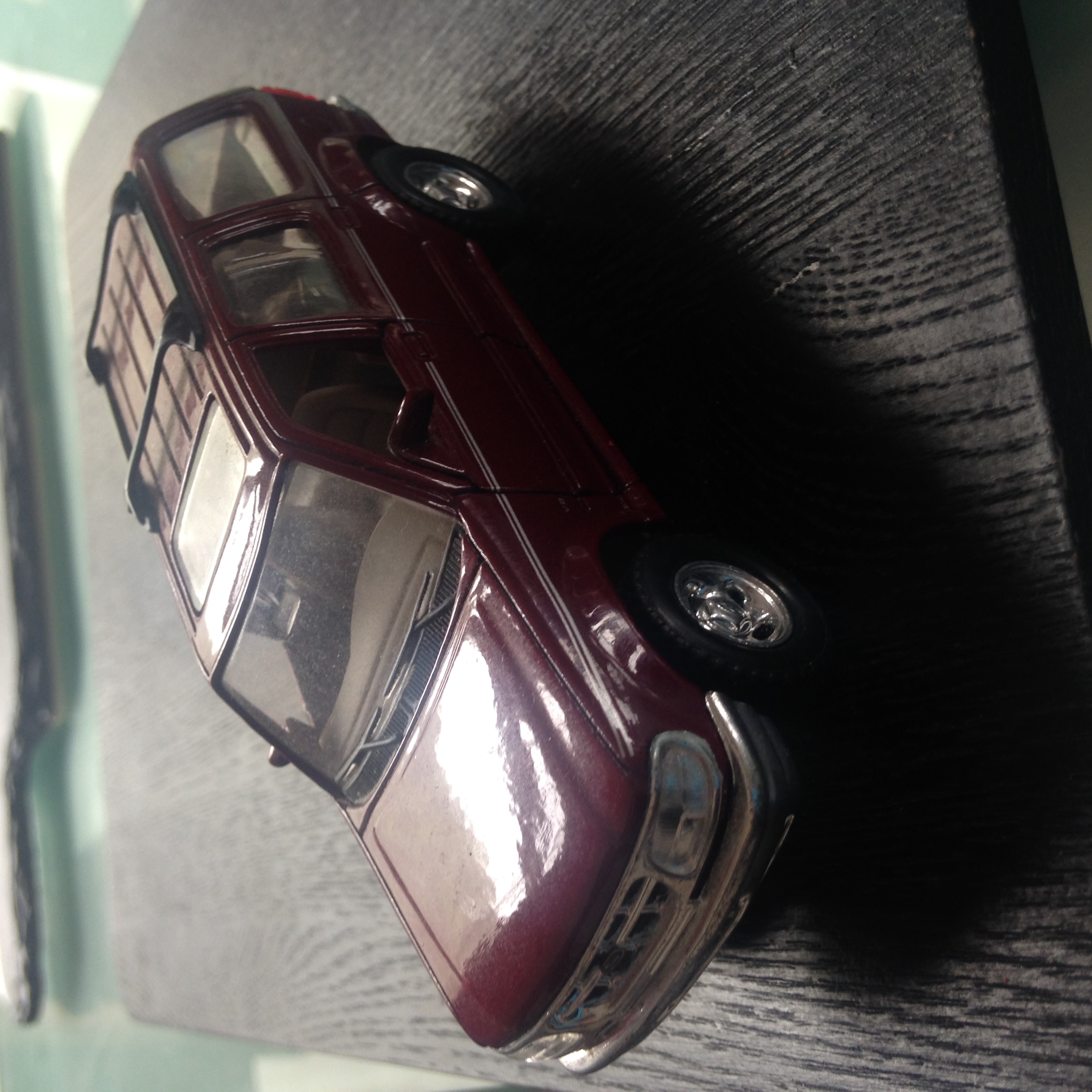 Station Wagon Toy Collection:  A station wagon, also called an estate car, estate or wagon, is a car body style which has a two-box design, a large cargo area and a rear tailgate that is hinged to open for access to the cargo area.