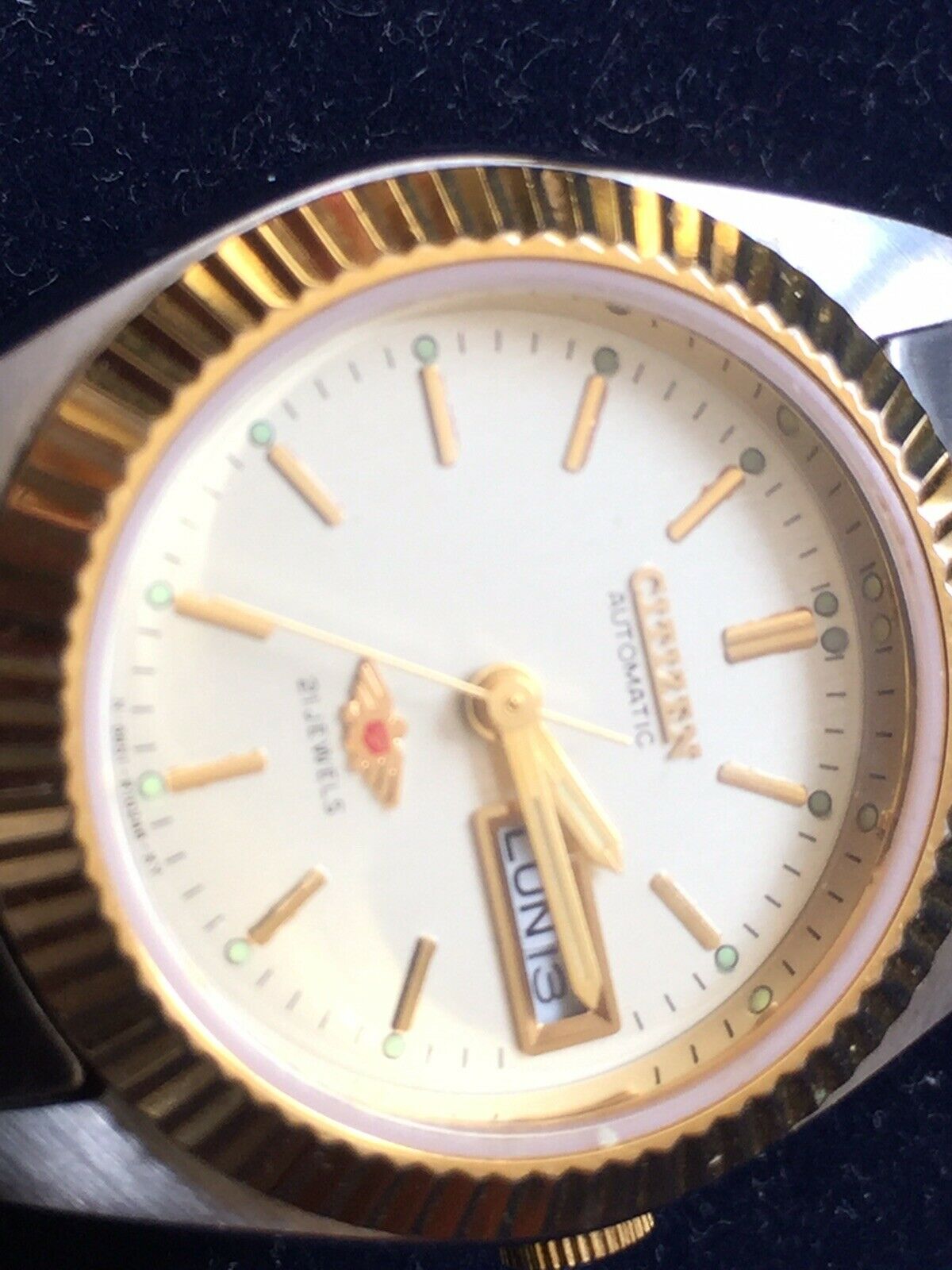  RARE VTG SS JAPAN MADE CITIZEN EAGLE 7 DAY & DATE LADIES AUTOMATIC WRISTWATCH